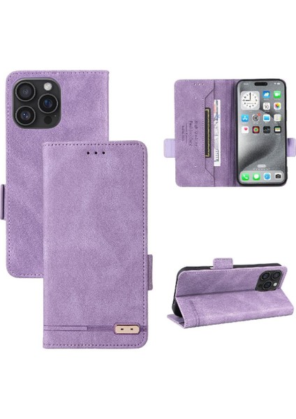 Toka Kart Tutucu Kickstand Kapak ile IPhone 16 Pro Max Için Flip Case (Yurt Dışından)