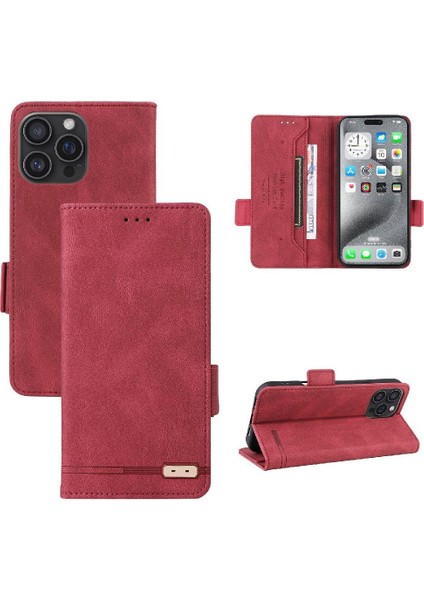 Toka Kart Tutucu Kickstand Kapak ile IPhone 16 Pro Max Için Flip Case (Yurt Dışından)
