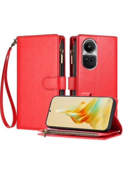 Oppo Oppo 10 Pro 5g Kart Yuvaları Için Kılıf Cüzdan Fermuar Çanta Kapak Pu (Yurt Dışından)