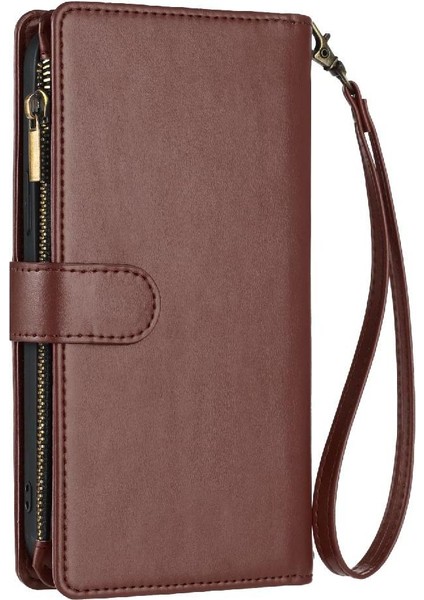 Oppo Case 12 5g Için Kılıf Cüzdan Fermuar Pu Deri Çanta Kapak Folio Flip (Yurt Dışından)