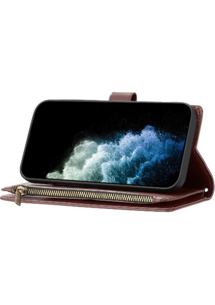 Oppo Oppo 10 5g Kart Yuvaları Için Kılıf Cüzdan Fermuar Pu Deri Folio Kapak (Yurt Dışından)