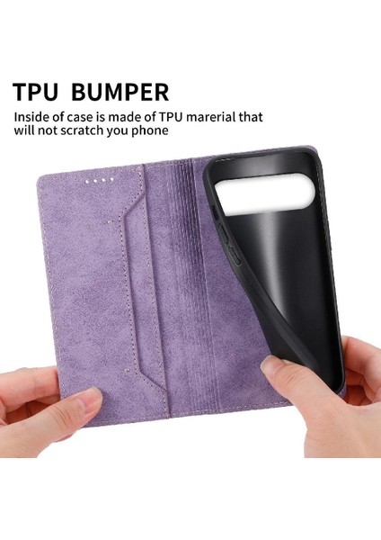 Google Piksel 9 Pro Kickstand Kart Yuvası Darbeye Tpu Için Flip Case (Yurt Dışından)