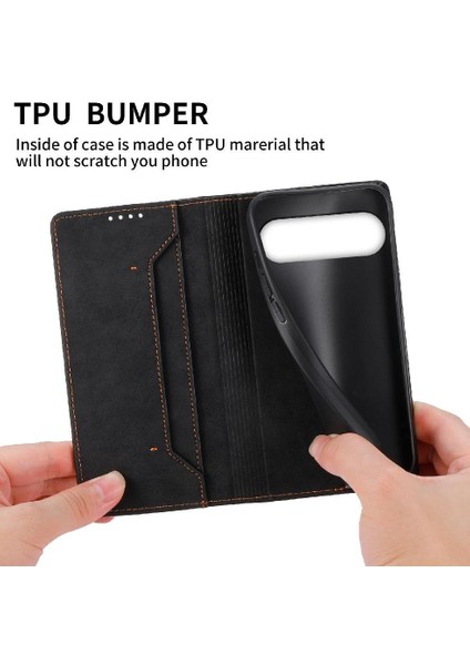 Google Piksel 9 Pro Kickstand Kart Yuvası Darbeye Tpu Için Flip Case (Yurt Dışından)