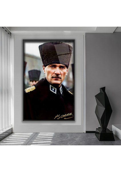 Metal Çerçeveli Atatürk Cam Tablo
