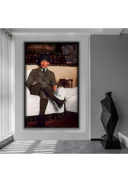 Metal Çerçeveli Atatürk Cam Tablo