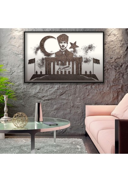 Metal Çerçeveli Atatürk Cam Tablo