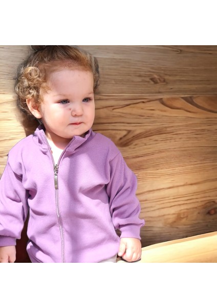 Kaşkorse Oversize Önü Fermuarlı Dik Yaka Hırka