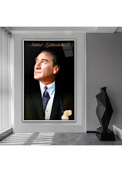 Metal Çerçeveli Atatürk Cam Tablo