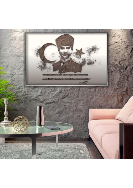 Metal Çerçeveli Atatürk Cam Tablo