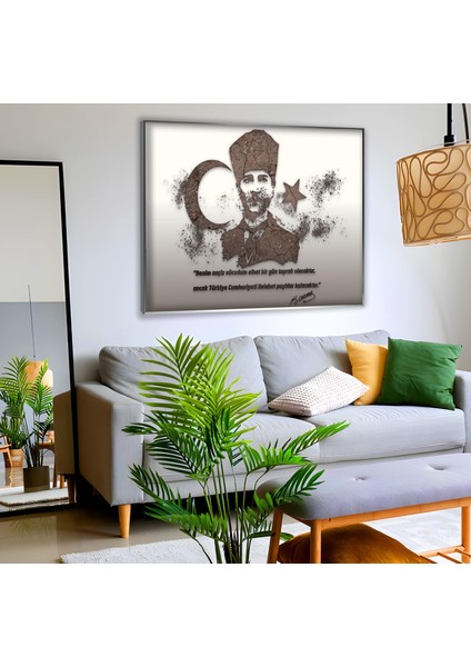 Metal Çerçeveli Atatürk Cam Tablo