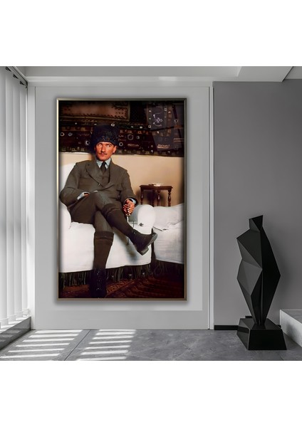 Metal Çerçeveli Atatürk Cam Tablo