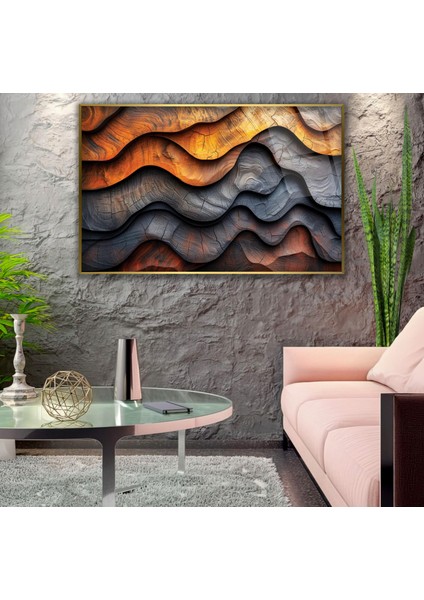 Metal Çerçeveli 3D Wood Cam Tablo