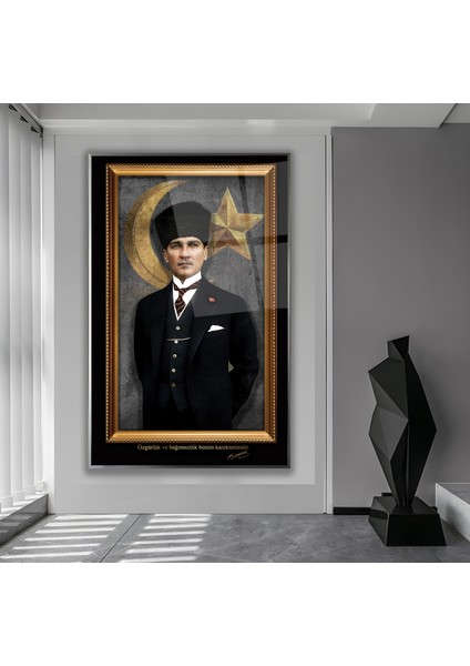 Metal Çerçeveli Atatürk Cam Tablo