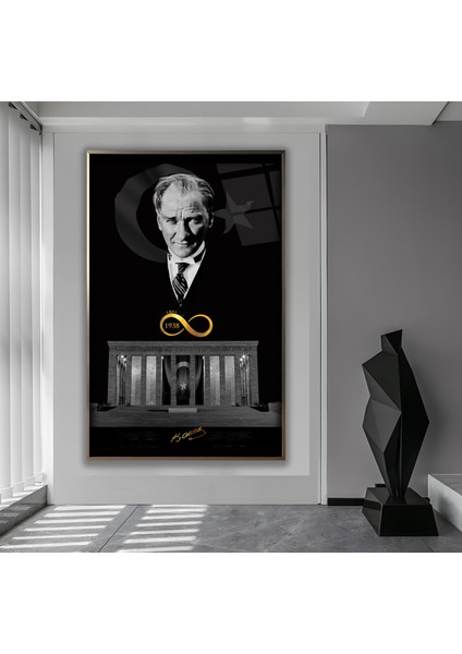 Metal Çerçeveli Atatürk Cam Tablo