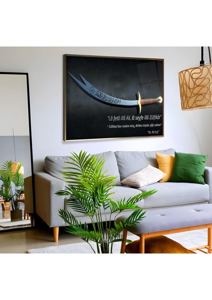 Metal Çerçeveli Zülfikar Kılıcı Cam Tablo fiyatları