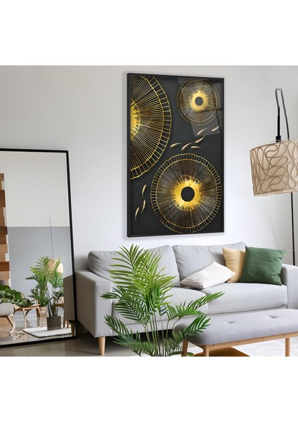 Metal Çerçeveli Soyut Desenler Cam Tablo fiyatları