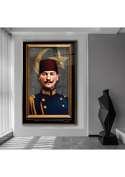 Metal Çerçeveli Atatürk Cam Tablo