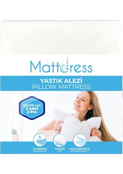 Mattdress Yastık Alezi 2'li Leke Tutmaz Fermuarlı 50X70CM