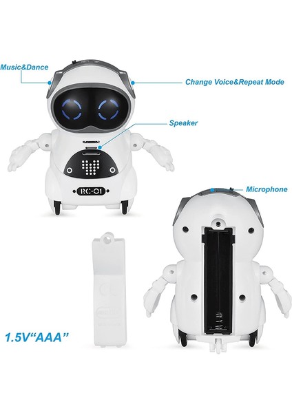 Interaktif Diyalog Konuşması, Ses Tanıma, Sohbet Kaydı, Şarkı Söyleme ve Dans Özelliğine Sahip Çocuklar Için Mini Rc Cep Robotu (Yurt Dışından)