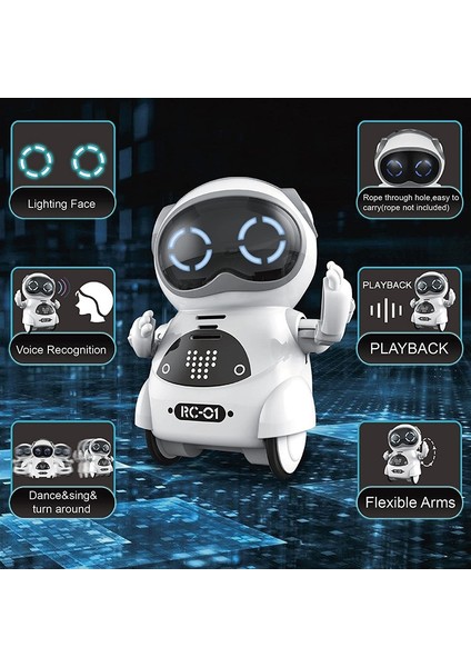 Interaktif Diyalog Konuşması, Ses Tanıma, Sohbet Kaydı, Şarkı Söyleme ve Dans Özelliğine Sahip Çocuklar Için Mini Rc Cep Robotu (Yurt Dışından)