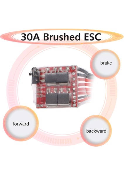 30A 4.8-8.4V Mini Fırçalanmış Elektrikli Hız Kontrol Cihazı Esc Fırça Motoru Hız Kontrol Cihazı Wpl C14 C24 Mn D90 MN99S Rc Araba (Yurt Dışından)