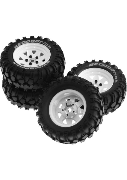 93MM Metal 1.9 Inç Beadlock Jant Lastik Lastik Seti 1/10 Rc Paletli Araba Traxxas, Üçgen Delik 12MM Adaptör, Beyaz (Yurt Dışından)