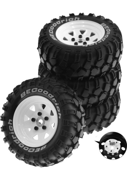 93MM Metal 1.9 Inç Beadlock Jant Lastik Lastik Seti 1/10 Rc Paletli Araba Traxxas, Üçgen Delik 12MM Adaptör, Beyaz (Yurt Dışından) fiyatları