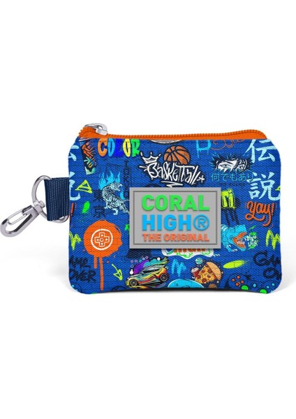 Kids Saks Mavi Grafiti Desenli 5'li Okul Çanta Seti 5SET23767