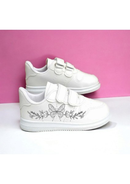 Kelebek Baskılı Kız Çocuk Okul Ayakkabısı Sneaker