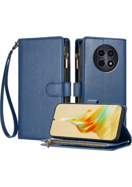 Realme 12 5g Için Kılıf Cüzdan Fermuar Pu Deri Çanta Kapak Folio Flip (Yurt Dışından)