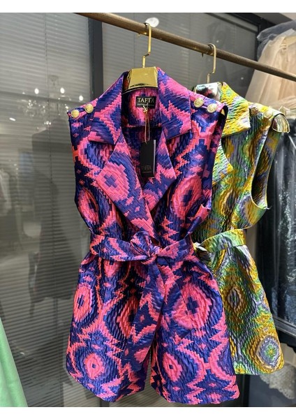 Colorful Ipek Kapitone Yelek Morcivert