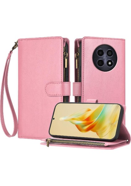 Realme 12 5g Için Kılıf Cüzdan Fermuar Pu Deri Çanta Kapak Folio Flip (Yurt Dışından)