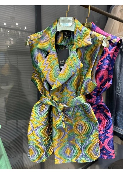 Colorful Ipek Kapitone Yelek Turuncu