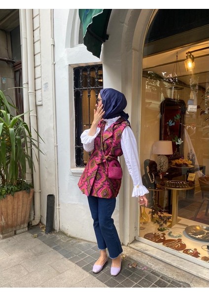 Colorful Ipek Kapitone Yelek Pembe fırsatları