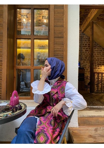 Colorful Ipek Kapitone Yelek Pembe indirimleri