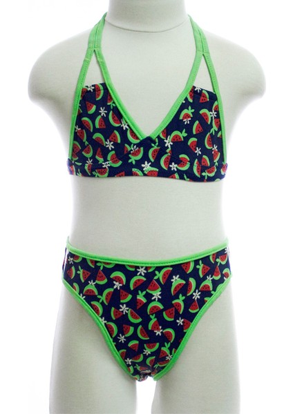 Ayl Kız Çocuk Üçgen Model Empirme Bikini Takım 173-31