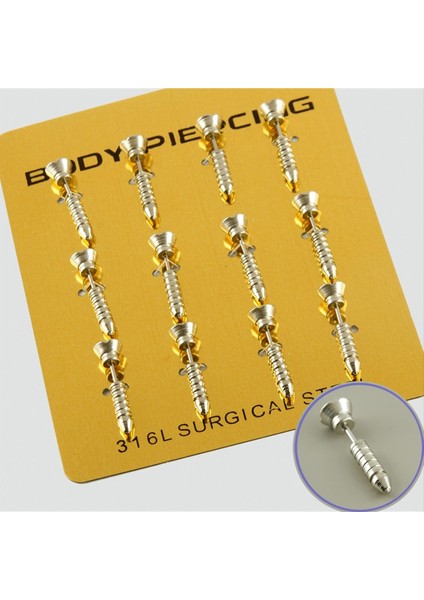 Vidalı Çelik Piercing 1 Adet