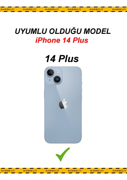 Iphone 14 Plus Uyumlu Logolu Lansman Silikon Kılıf Içi Kadife-Siyah