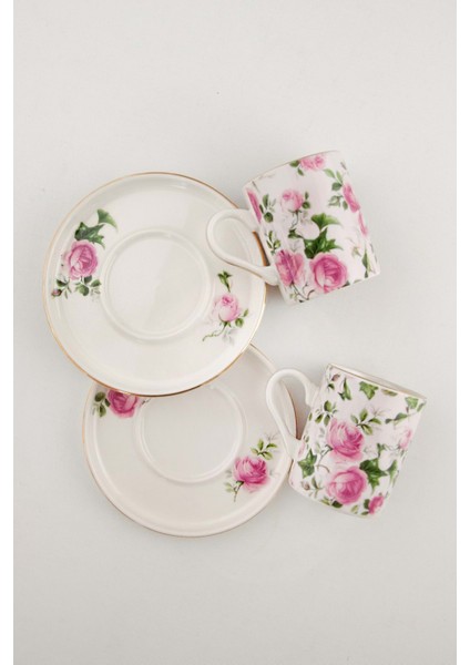 Pink Ivy Gold 2 Kişilik Kahve Fincan Takımı
