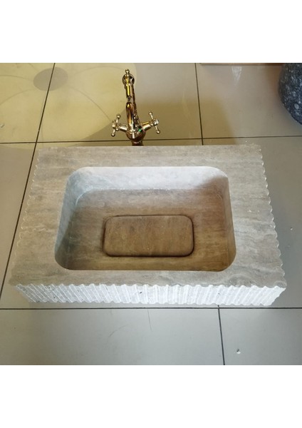 Traverten Gizli Giderli Lüks Lavabo
