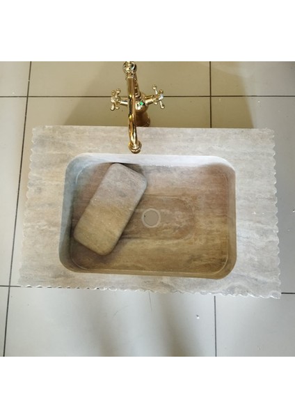 Traverten Gizli Giderli Lüks Lavabo