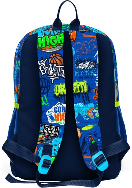 Kids Turuncu Lacivert Basketbol Desenli Okul Sırt Çantası T23767 modelleri