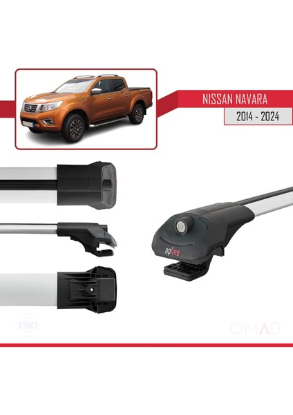 Nissan Navara 2014 ve Sonrası ile Uyumlu Ace-1 Ara Atkı Tavan Barı Gri