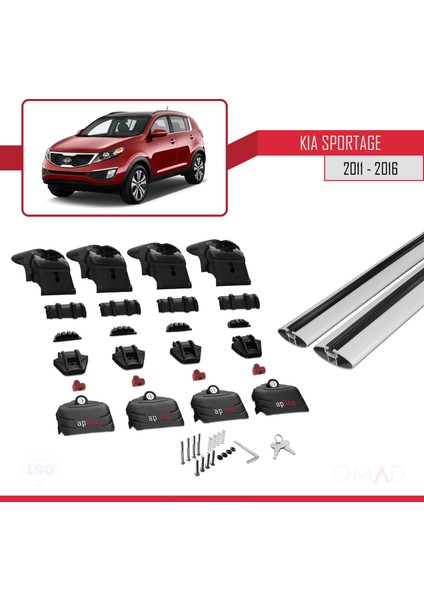 Kia Sportage (Sl) 2011-2016 Arası ile Uyumlu Ace-2 Ara Atkı Tavan Barı Gri fırsatları