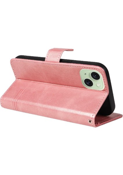 Kredi Kartı Yuvası Preslenmiş Pu Deri Kılıf ile IPhone 15 Artı Için Filp Durumda (Yurt Dışından)