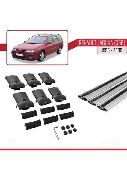 Renault Laguna (X56) Sw 1996-2000 Arası ile Uyumlu Fly Model Ara Atkı Tavan Barı Gri 3 Adet indirimleri