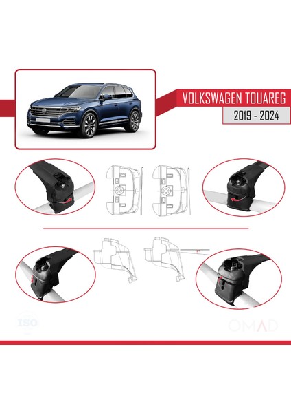 Volkswagen Touareg (Cr) 2019 ve Sonrası ile Uyumlu Ace-2 Ara Atkı Tavan Barı Siyah fırsatları