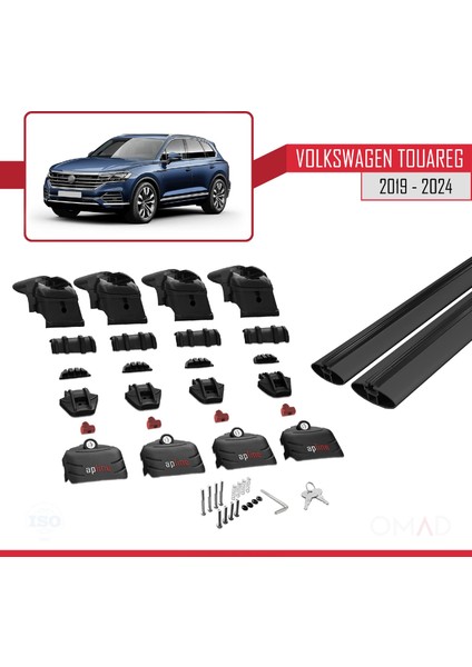 Volkswagen Touareg (Cr) 2019 ve Sonrası ile Uyumlu Ace-2 Ara Atkı Tavan Barı Siyah indirimleri