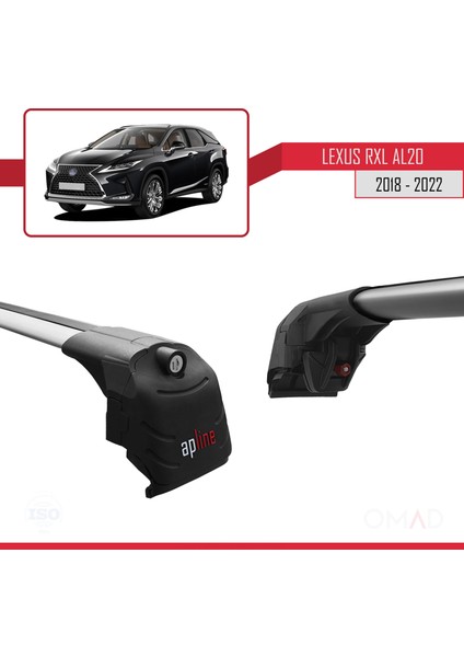 Lexus Rxl (AL20) 2018-2022 Arası ile Uyumlu Ace-2 Ara Atkı Tavan Barı Gri modelleri