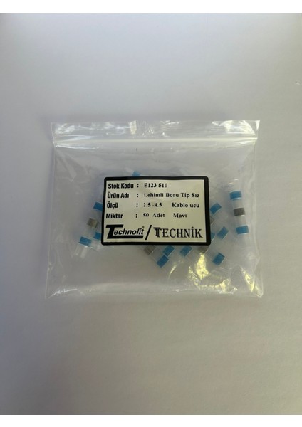 Lehimli Kablo Pabucu 2,5-4,5 mm Mavi (50 Adet) 1 Paket